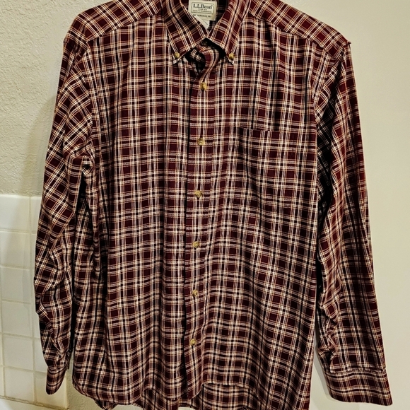 L.L. Bean Traditional Fit Rust Plaid Shirt in Excellent Condition Medium - Picture 1 of 8